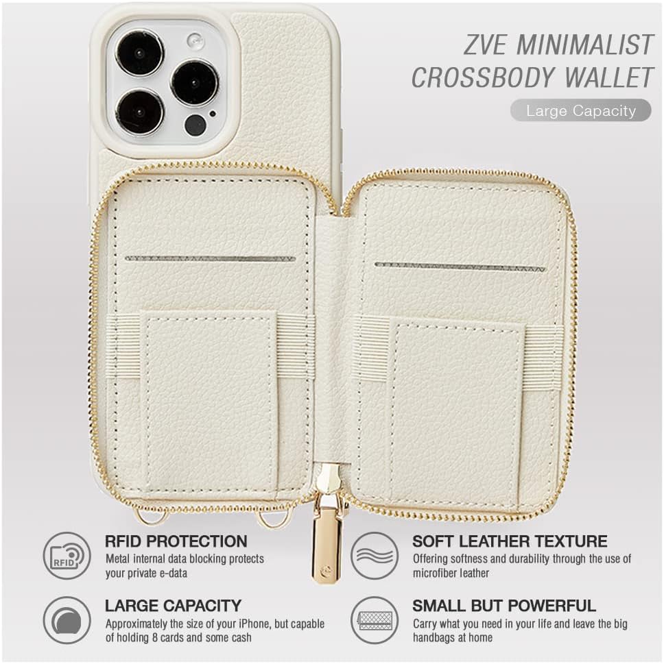 iPhone 15 Series ZVE RFID-Blocking Wallet Case.