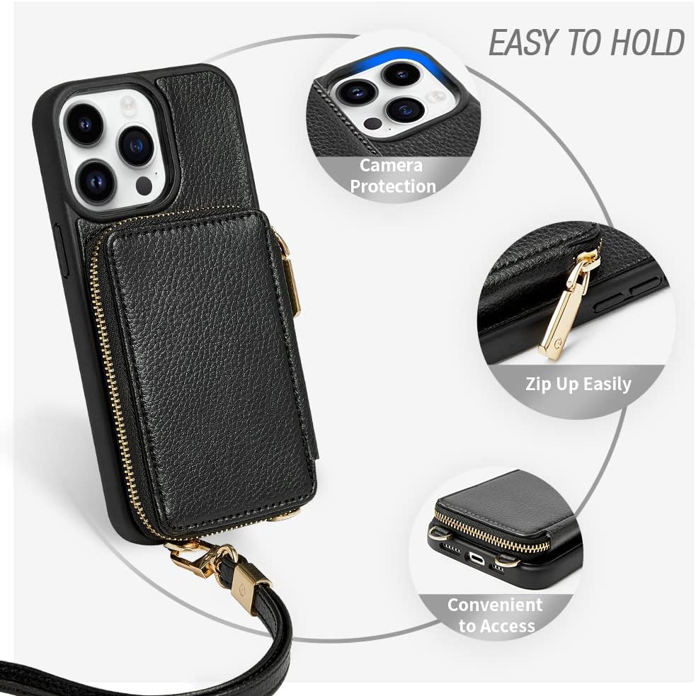 iPhone 15 Series ZVE RFID-Blocking Wallet Case.