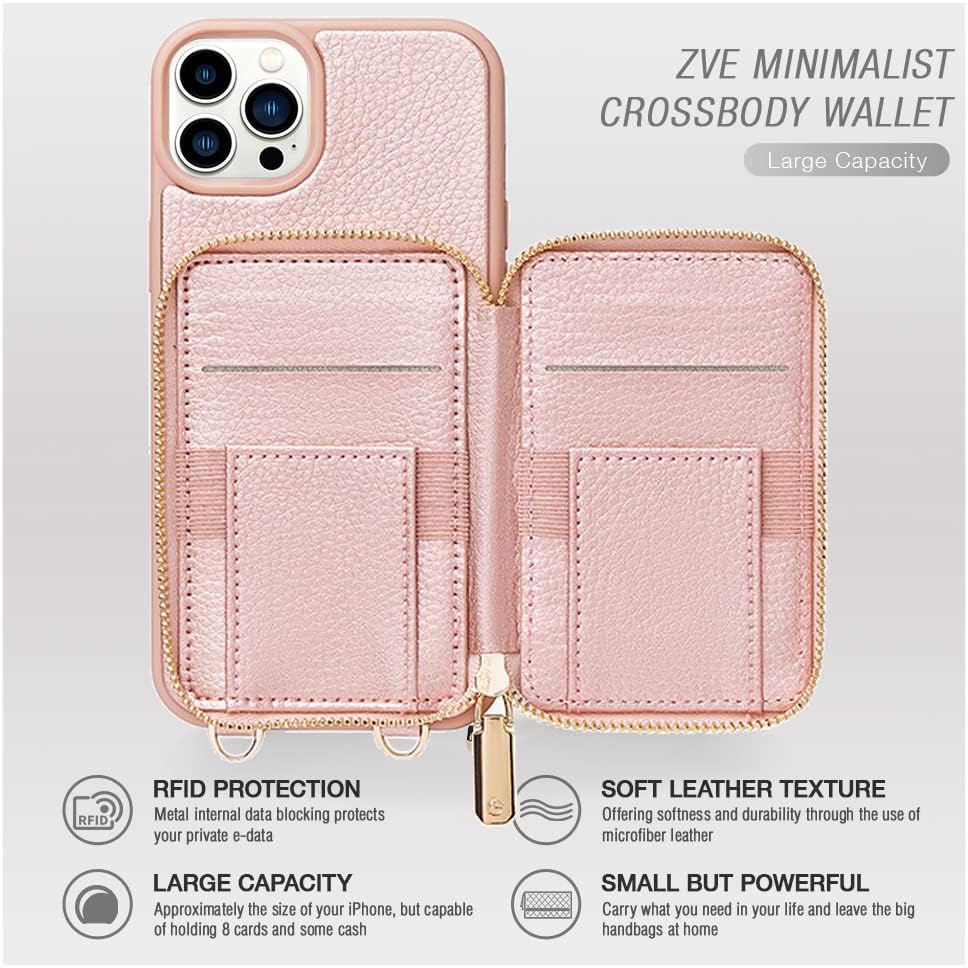 iPhone 15 Series ZVE RFID-Blocking Wallet Case.