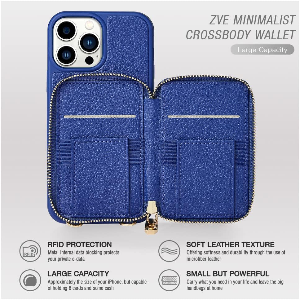 iPhone 15 Series ZVE RFID-Blocking Wallet Case.
