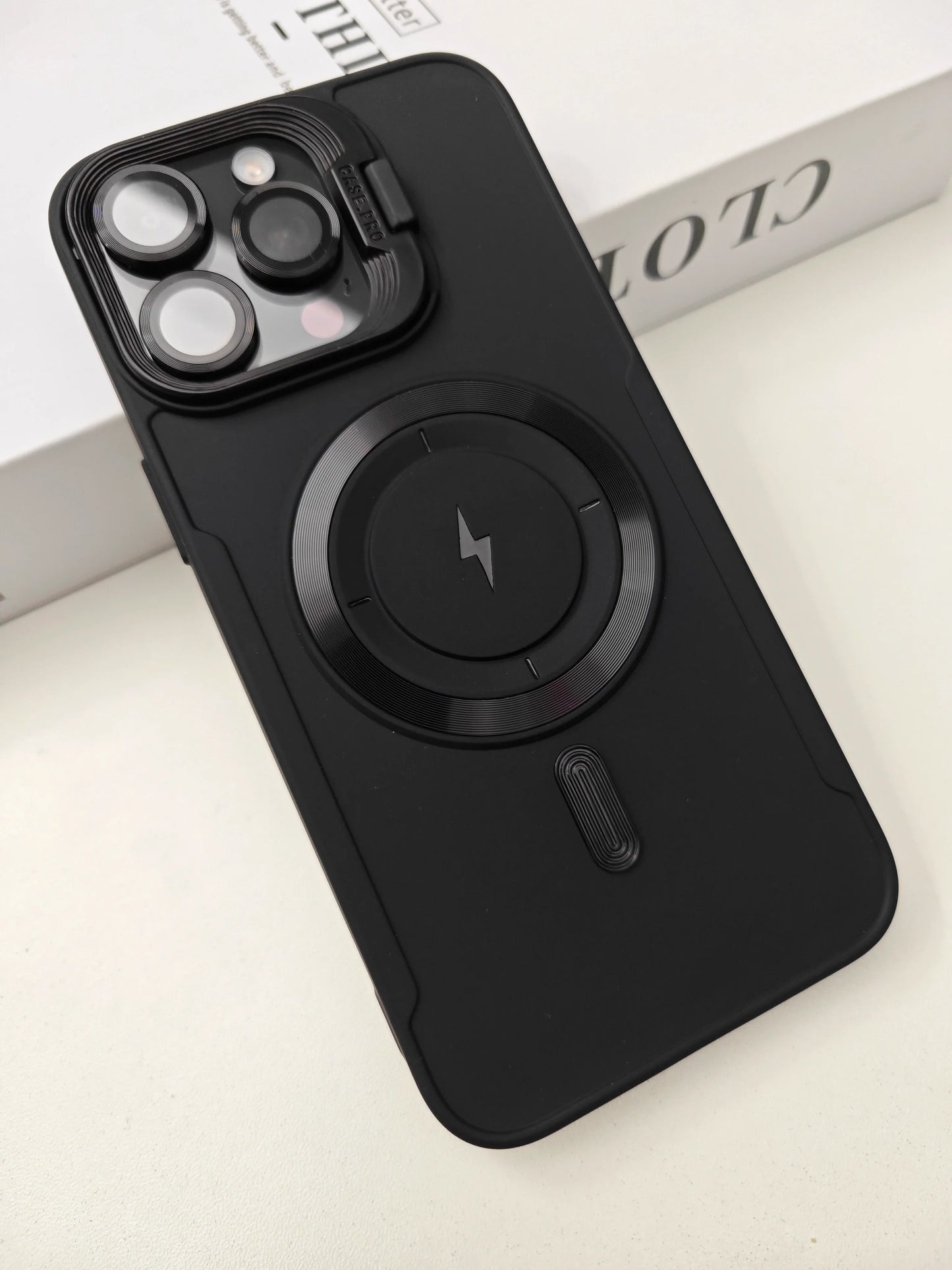 π€ Case for Joy: Matte Black Magnetic Case with Folding Bracket For iPhone 15 Series π€