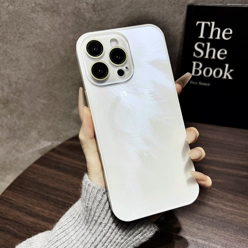 β¨ Case for Joy: Frosted Magnetic Feather for iPhone 15 Series Case β¨