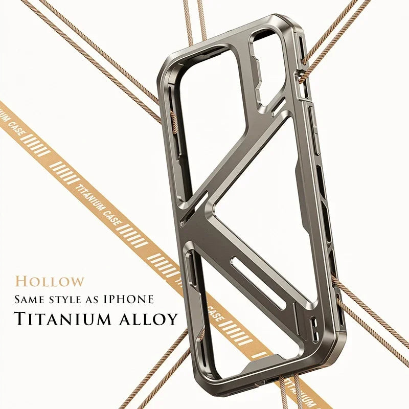 iPhone 15 Series Metal Hollow Armor Cover