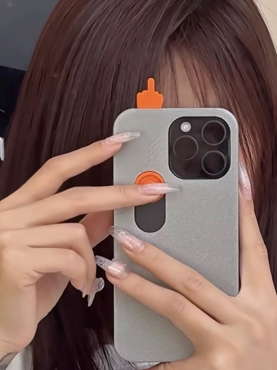 iPhone 15 Series 3D Printed Sliding Middle Finger Phone Case