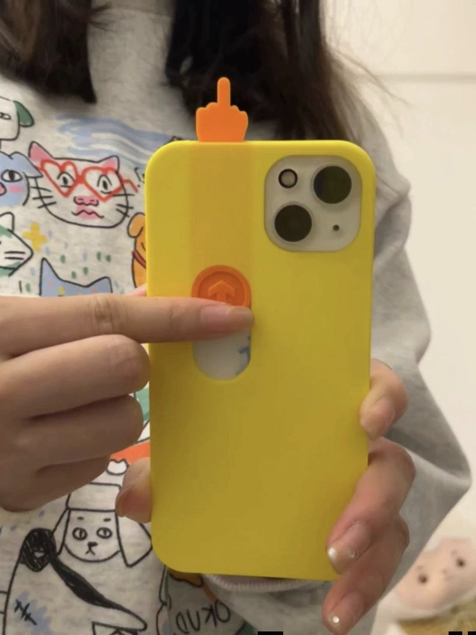 iPhone 15 Series 3D Printed Sliding Middle Finger Phone Case