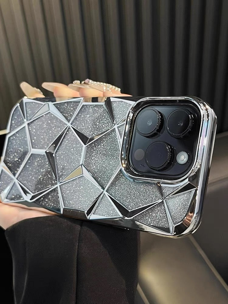 iPhone 15 Series Glitter Three-Dimensional Diamond Mobile Phone Case