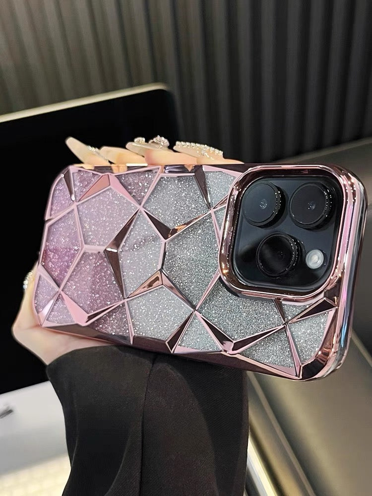 iPhone 15 Series Glitter Three-Dimensional Diamond Mobile Phone Case