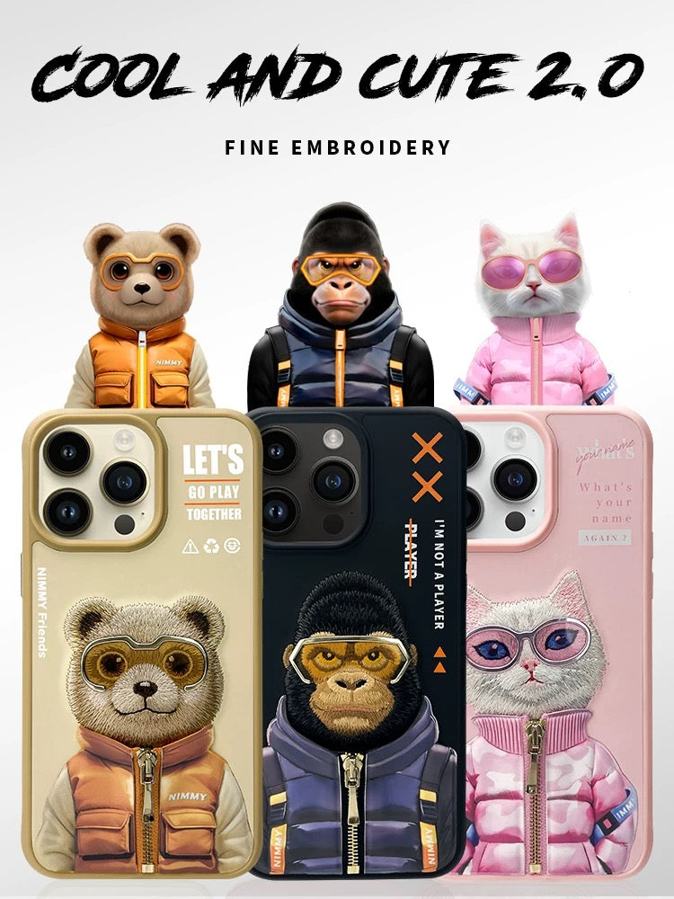 IPHONE 15 SERIES Premium Embroidery Animal Case