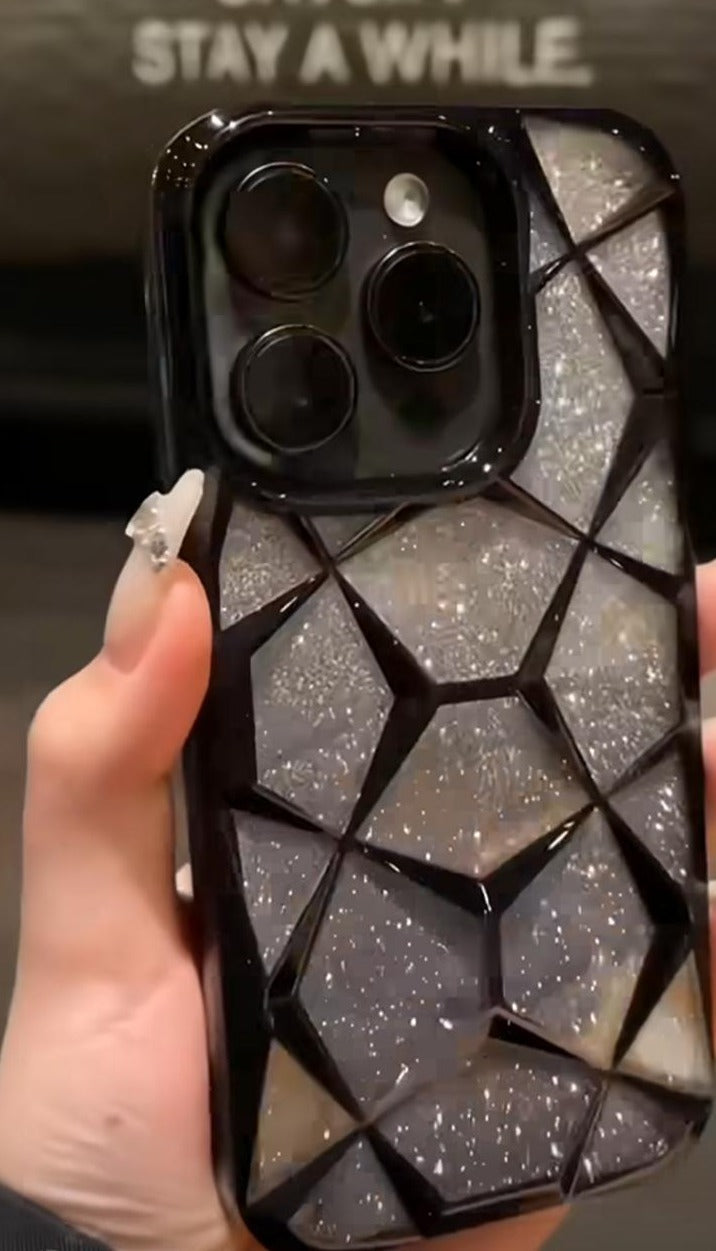 iPhone 15 Series Glitter Three-Dimensional Diamond Mobile Phone Case