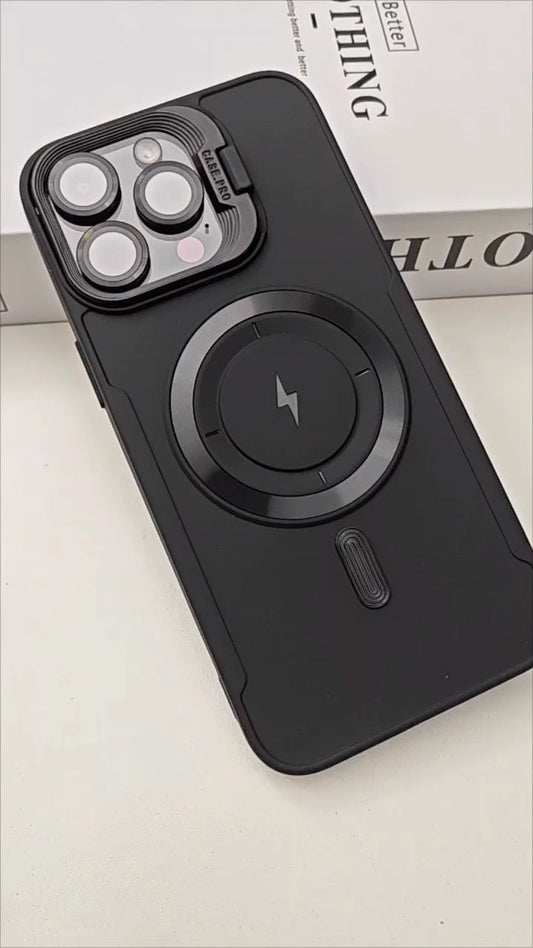 🖤 Case for Joy: Matte Black Magnetic Case with Folding Bracket For iPhone 15 Series 🖤