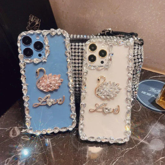 Phone 12 & 13 Series DIY Diamond Encrusted Luxury Transparent Case