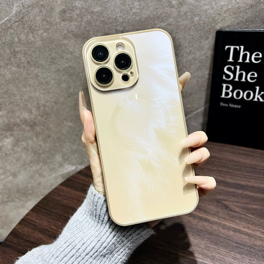 ✨ Case for Joy: Frosted Magnetic Feather for iPhone 15 Series Case ✨
