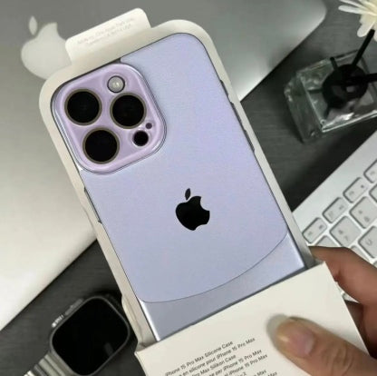 iPhone 12 Series Two-tone leather acrylic lens protective case